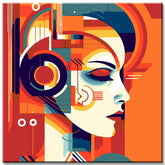 Painting by Numbers Abstract Art Woman with Headphones